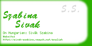 szabina sivak business card