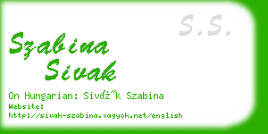 szabina sivak business card